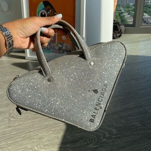 Balenciaga Triangle Duffle Bag Glitter XS